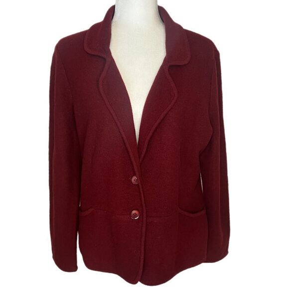 Vintage Pendleton Petite Burgundy Wool Jacket with Pocket Details. Size Large - Picture 1 of 14